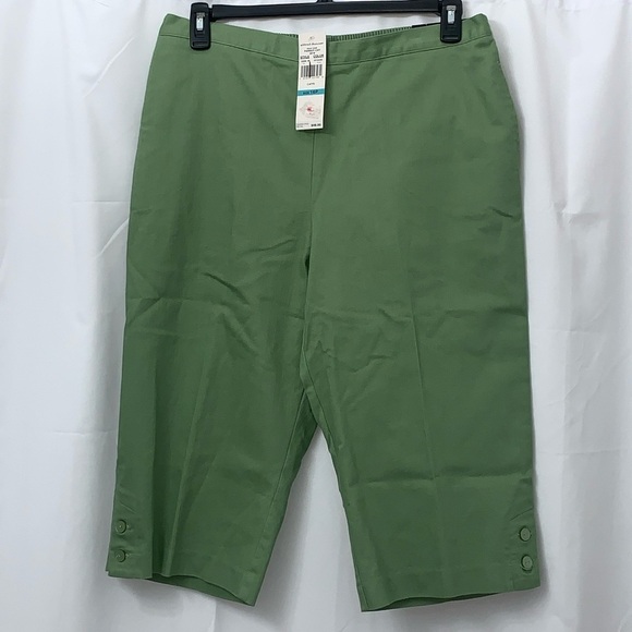 Women’s Alfred Dunner Classic Fit Green Capri Size 16P NEW WITH TAGS - Picture 1 of 7